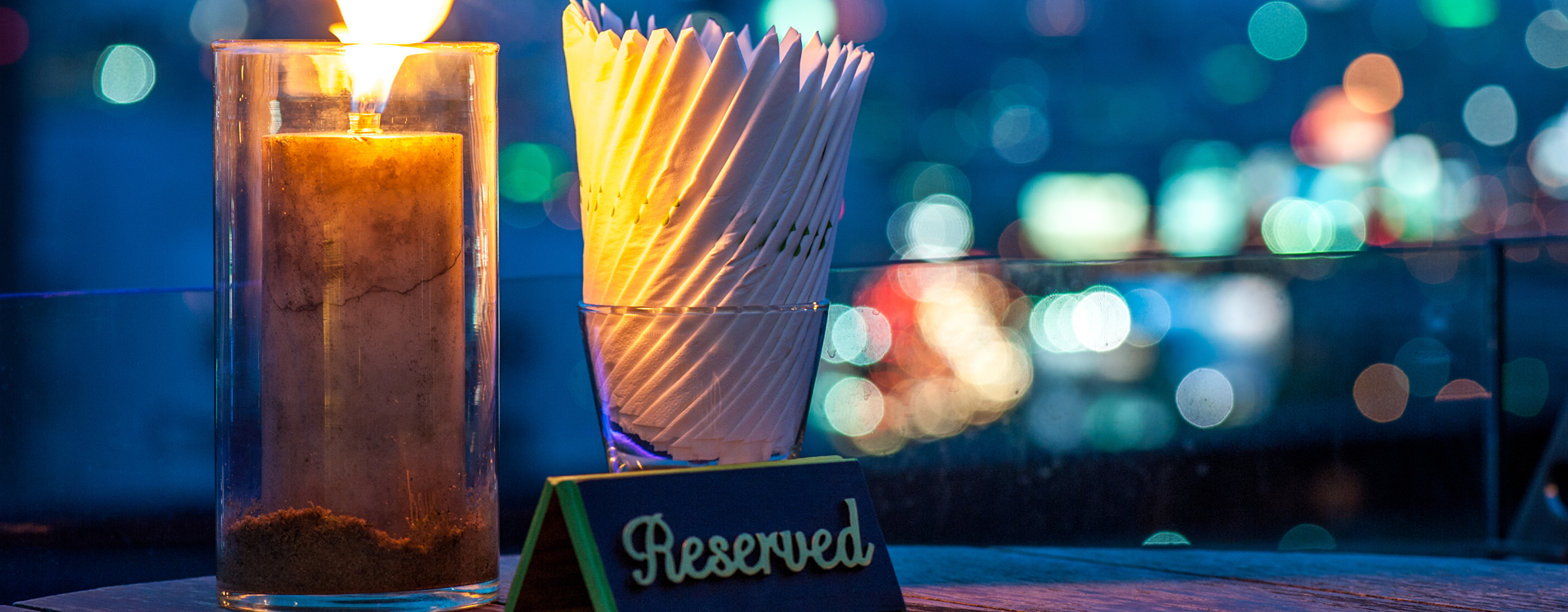 Anniversary celebration with lit candles