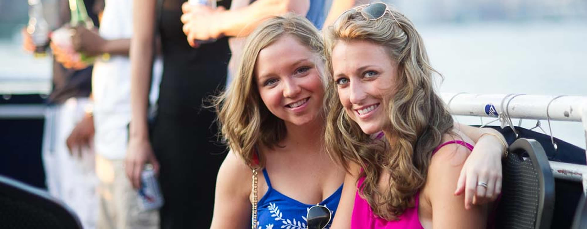 Girls at a bridal shower enjoying outdoor seating